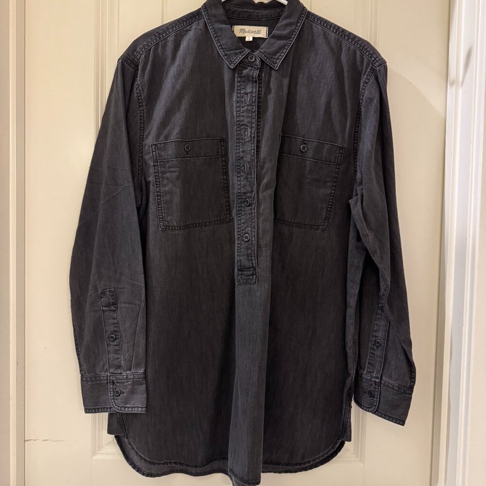 Madewell Charcoal Button-Up Blouse